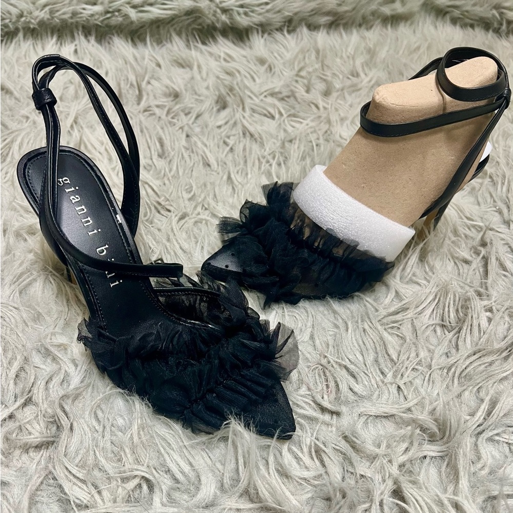 Gianni Bini Black Ruffle Heels